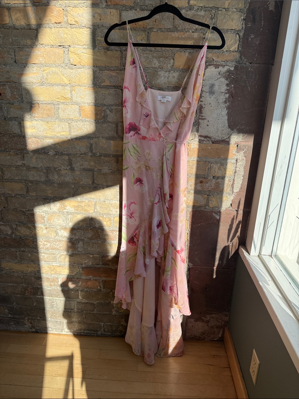Baltic Born Blush Floral Ruffle Maxi Dress